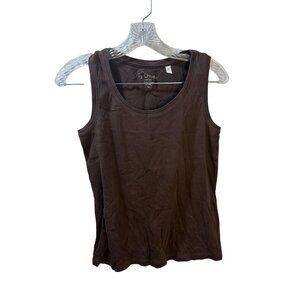By Chicos Brown Cotton Sleeveless Tank Top Size 0